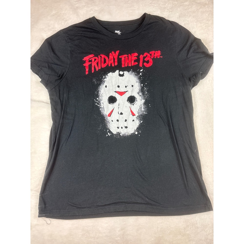 Friday the 13th Jason Voorhees Mask Graphic T-Shirt Black XL Mad Engine Horror